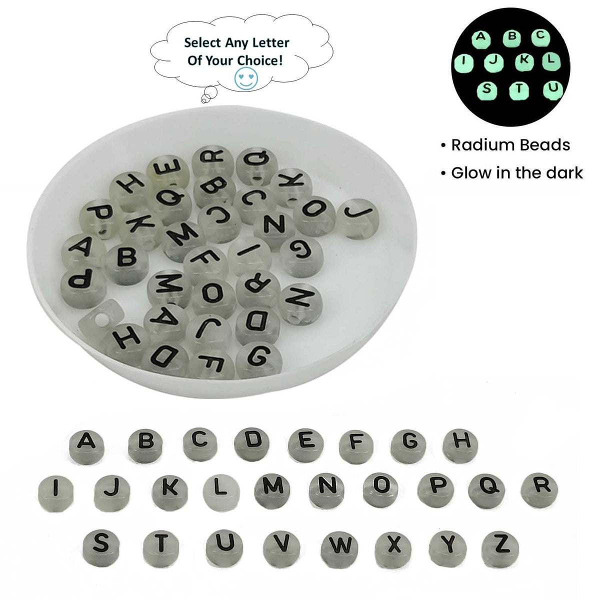Yinkin 1000 Pieces Round Acrylic Letter Number Beads India