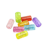 Acrylic Beads Crackle Style 18x9 MM (20 Pieces) Hole:2 MM Cylinder Mixed Colors For Jewellery Making DIY Arts Crafts [ac-bds-00127-m14]