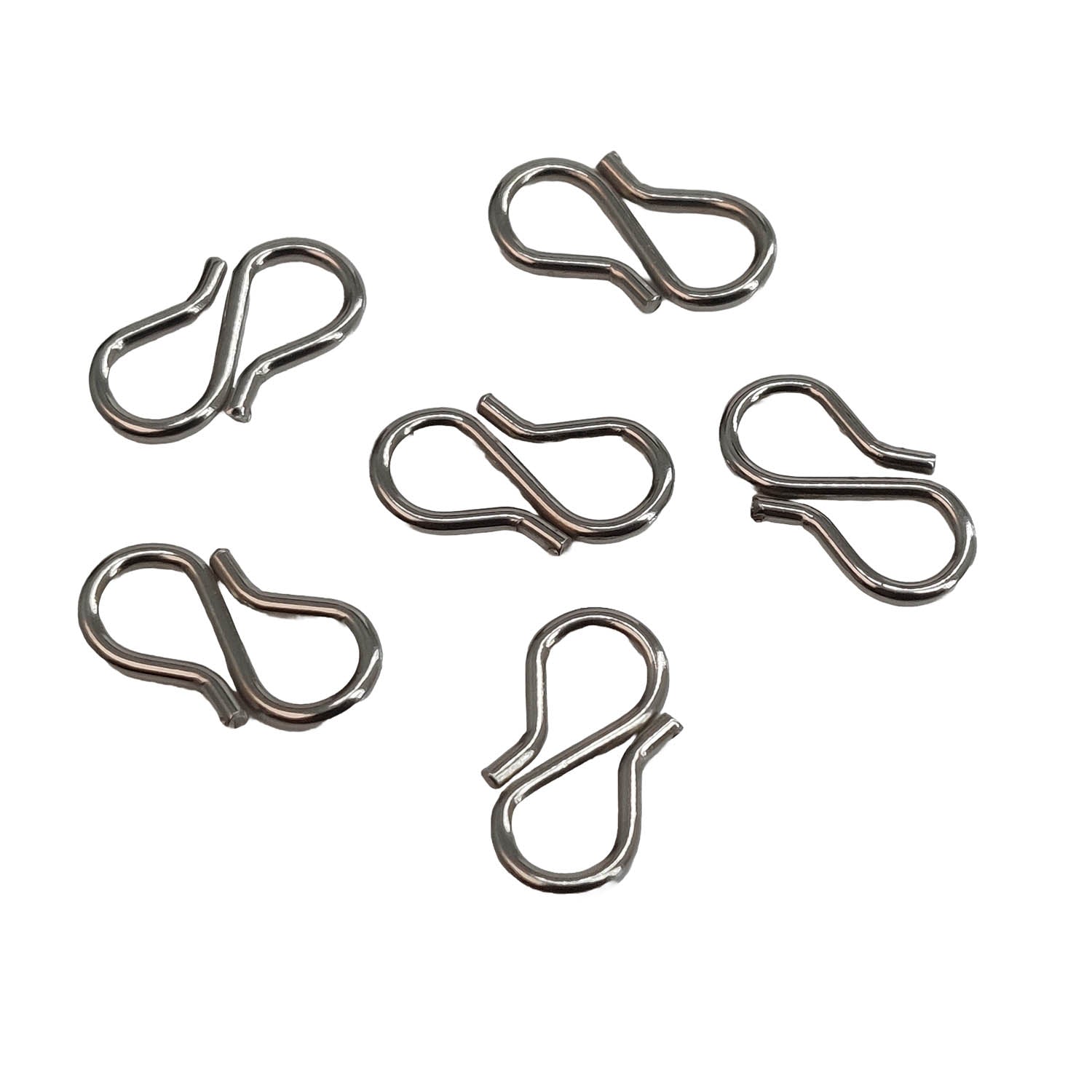 304-Stainless Steel S-Hook Lock Clasps (10 Pieces) 12x6x1 MM Color For Jewellery Making [ac-jwlsupp-00050-m1]