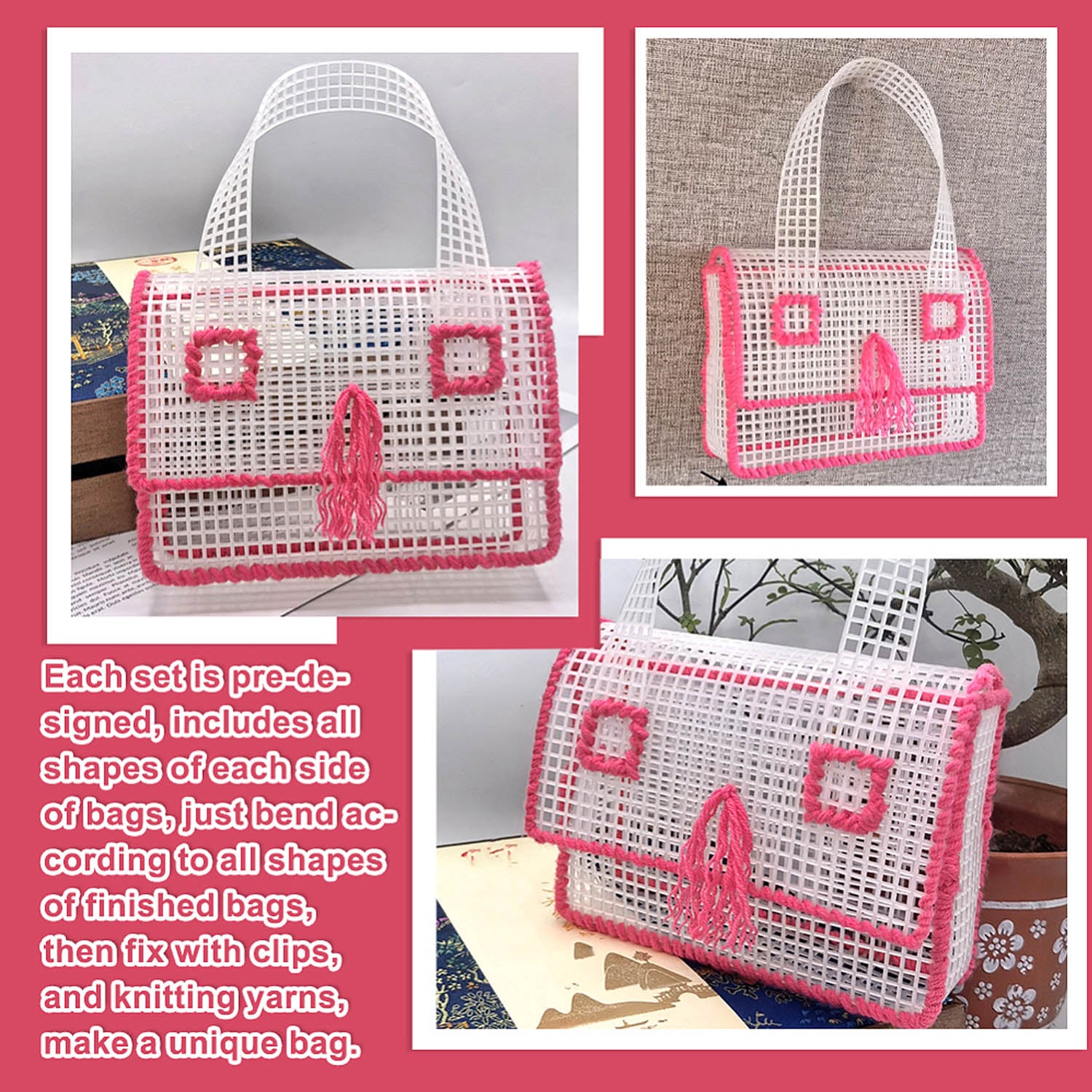 Embroidery Canvas Mesh Plastic Sheets 10x16 Inch (1 Piece) Hole 4x4mm For Accessories Bag Purse Rectangle White For Cross Stitching DIY Crochet Crafts