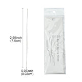 Stainless Steel Collapsible Big Eye Needles (1 PC) 3 Inch 0.2 MM Thick For Seed Beads Beading Jewellery Making Embroidery Silver Color