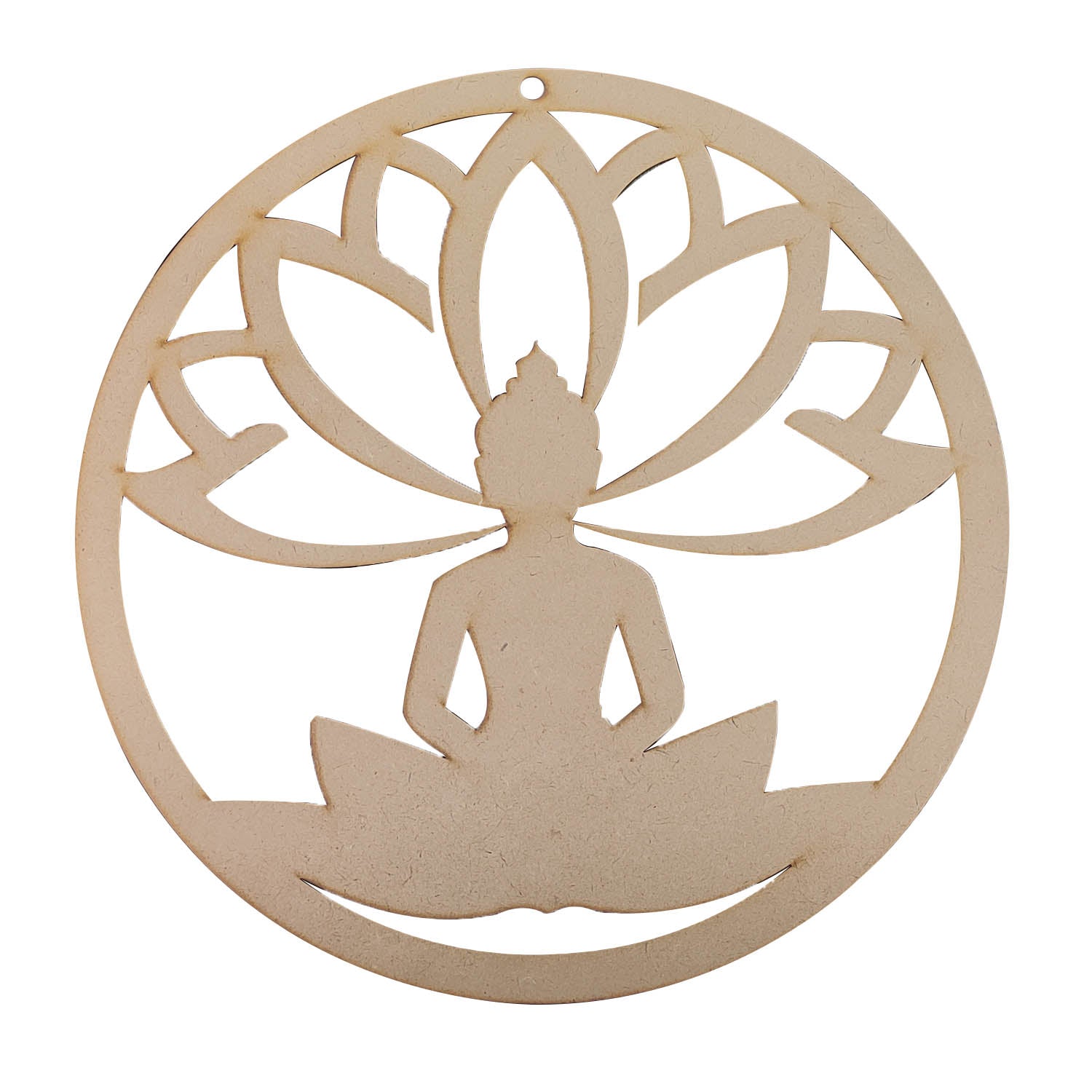 Pre-marked Laser Cut MDF Cutouts 12 Inch (1 Piece) Round Flower Buddha 3mm Thick Wood Shapes Bases For DIY Painting Arts Decoration Wall Hanging Gifts [jefs-embelshcabo-00003-m13]