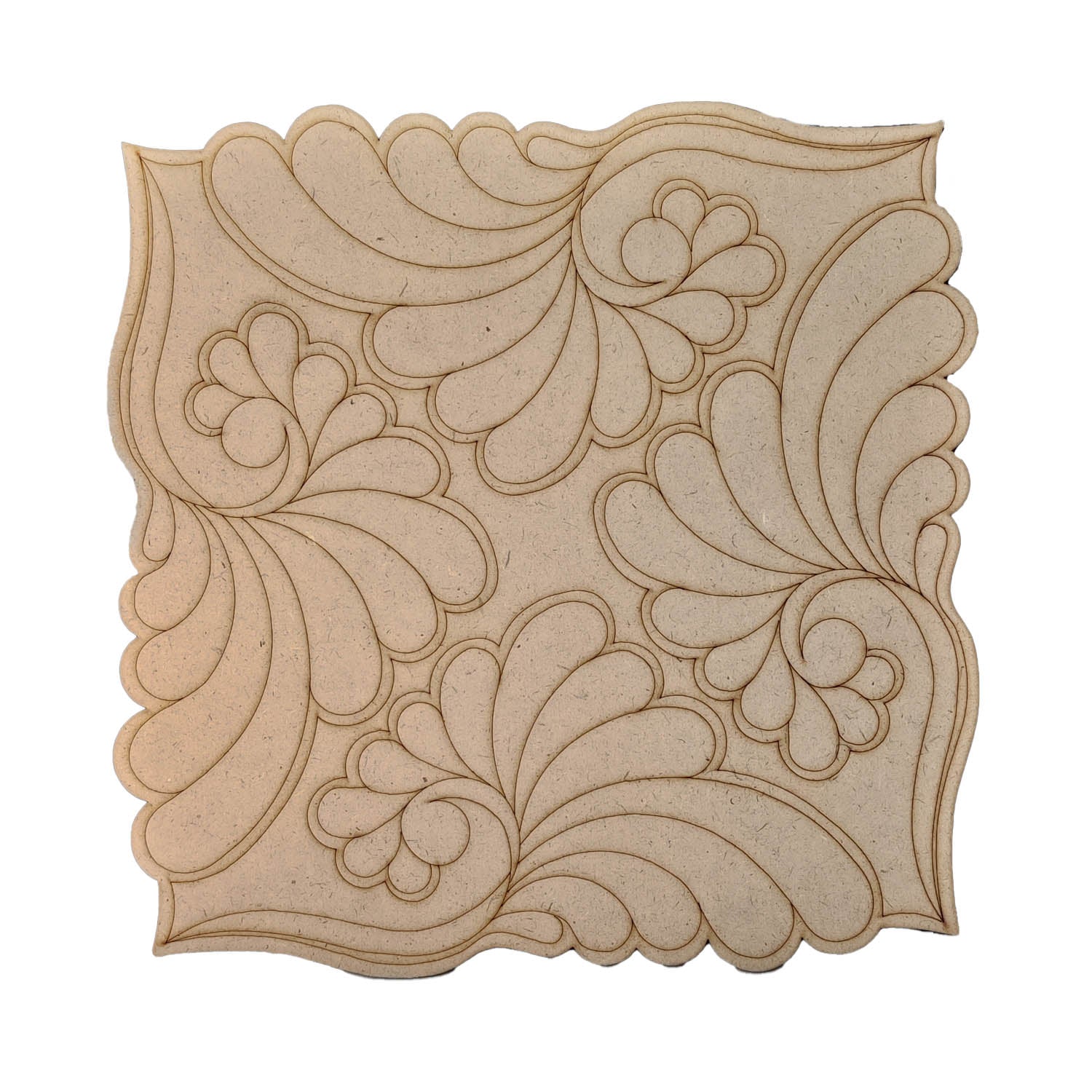 Pre-marked Laser Cut MDF Cutouts 10x10 Inch (1 Piece) Square Flower 3mm Thick Wood Shapes Bases For DIY Painting Arts Decoration Wall Hanging Gifts [jefs-embelshcabo-00003-m8]