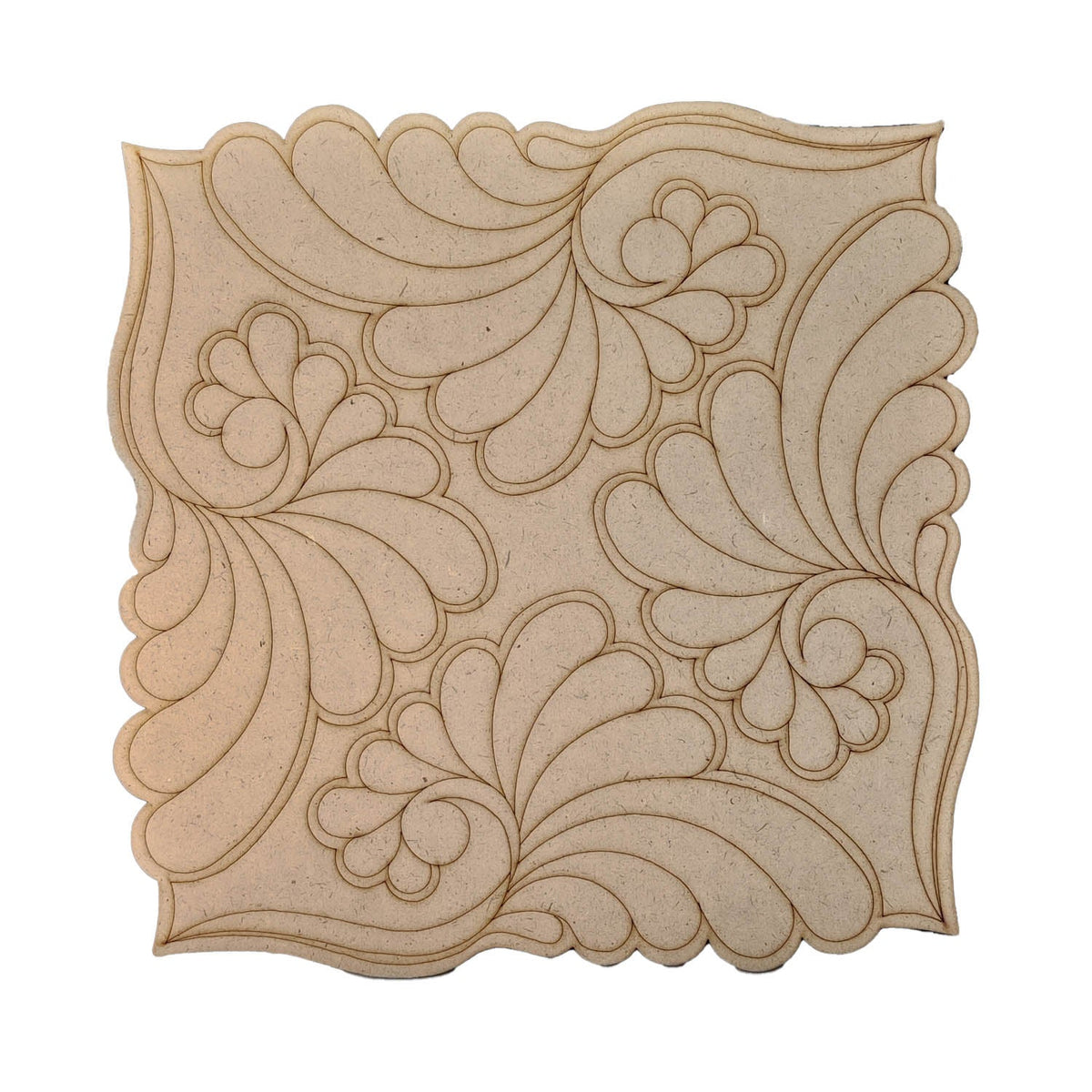 Pre-marked Laser Cut MDF Cutouts 10x10 Inch (1 Piece) Square Flower 3mm Thick Wood Shapes Bases For DIY Painting Arts Decoration Wall Hanging Gifts [jefs-embelshcabo-00003-m8]