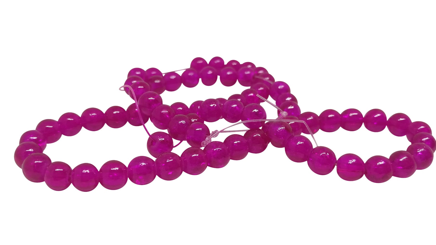 Crackle Glass Beads 6 MM Round Hole Size:1.3 MM Pink (1 String, 125 Beads/String) [ac-bds-00033-m14]