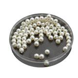 Glass Pearl Beads With Plastic (5MM, 350 Pieces) White For Jewellery Making Crafts Sewing, 25 Grams Wt [ac-bds-00035-5mm]