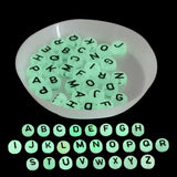 Acrylic Letter Alphabet Beads 7x4 MM Glow In The Dark Hole Size 1.5 MM Flat Round For Jewellery Making DIY Crafts Keychains Decoration [ac-bds-00083]