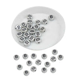 Metallic Acrylic Letter Alphabet Beads 7x3.5 MM Silver Color Hole Size 1 MM Flat Round For Jewellery Making DIY Crafts Keychains Decoration [ac-bds-00085]