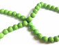 Synthetic Stone Beads 8 MM (1 String, 45-50 Beads) Round Hole 1 MM Apple Green 15 Inch For Jewellery Making [ac-bds-00099-m6]