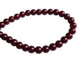 Plastic Imitation Glass Pearl Beads 6 MM (1 String, 130 Beads) Round Hole 0.8 MM Dark Maroon 31 Inch For Jewellery Making [ac-bds-00105-m10]