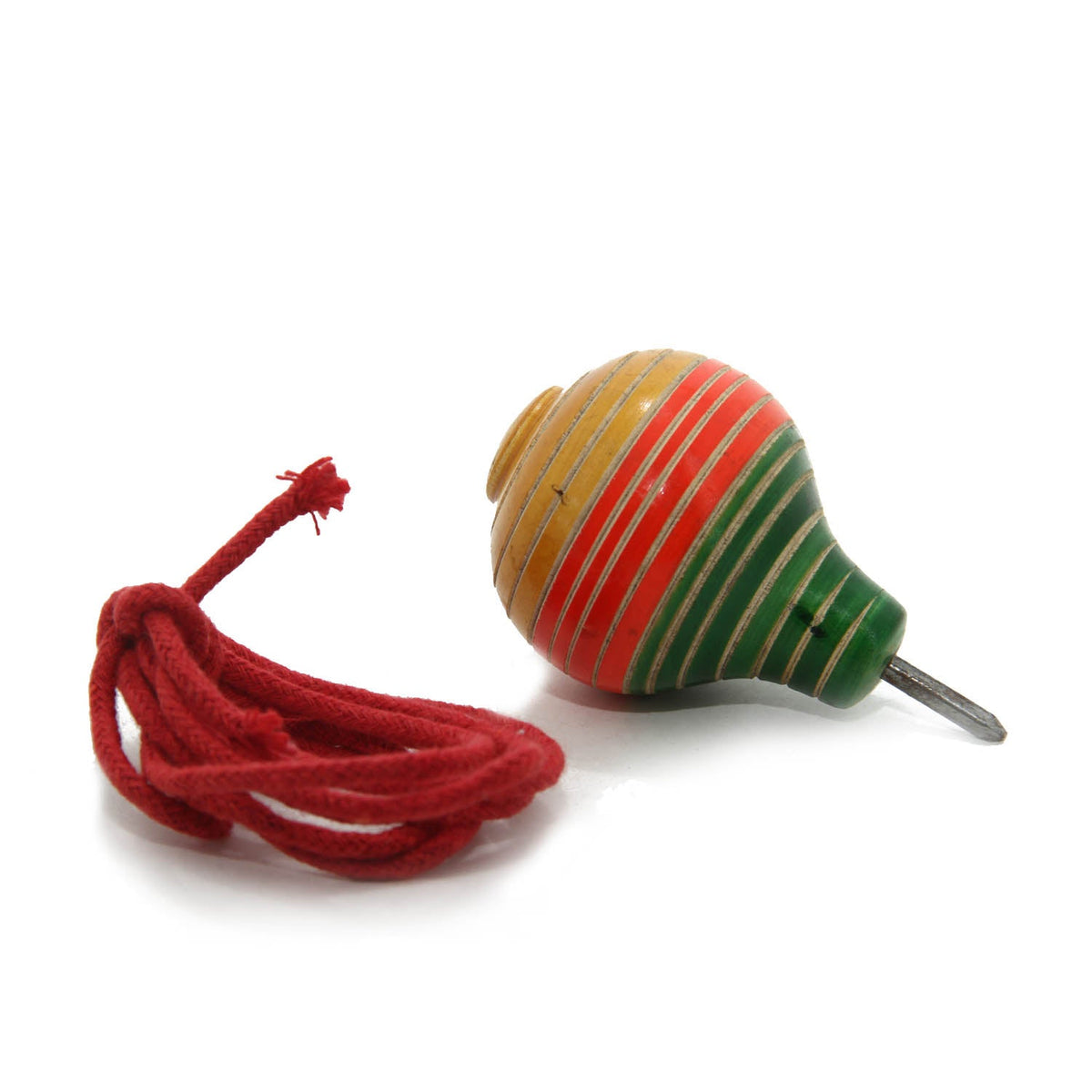 Kids Wooden Hand Spinning Tops (1 Piece, Random Color) Toys With Thread String 3 Inch  [ac-gmetoy-00003-m9]