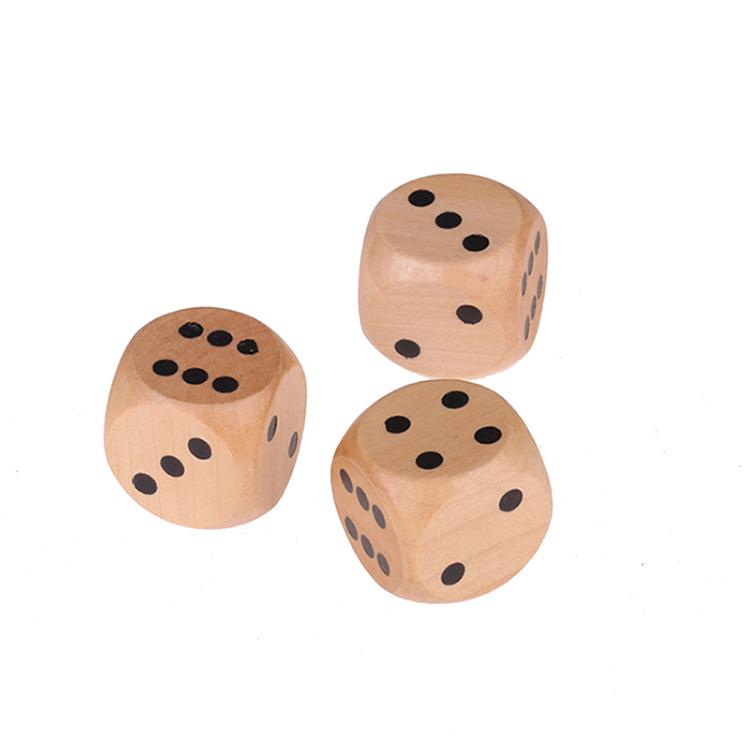 Wooden Dice 24 MM (2 Pieces) Light Brown Color 6-Sided Cube For Playing Board Games Math [ac-gmetoy-00004-m11]