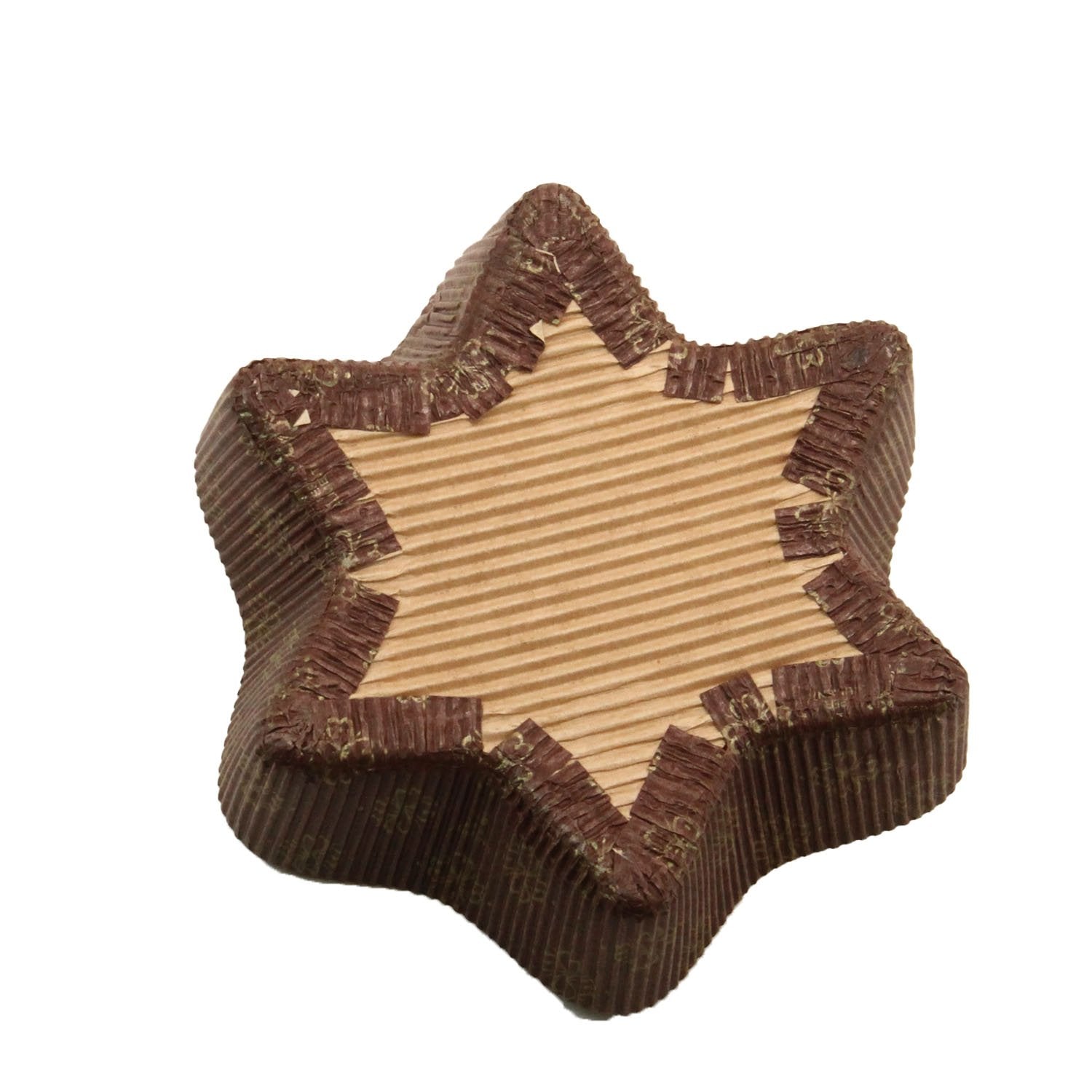 Paper Cup Cake Loaf Baking (Pack of 2) For 100 Grams Serving Tray Mould Liner 5.3x1.2 Inch / 13.5x3 CM Brown Star [ac-homektchn-00001-m7]