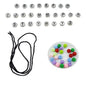 DIY Rakhi Making Kit Supplies Materials For 2 Rakhis (Thread, 2 Sets x A-Z Radium Silver Color CCB Beads, 24 Pcs Plastic Beads) - 1 Set [ac-jwlsupp-00040-m10]