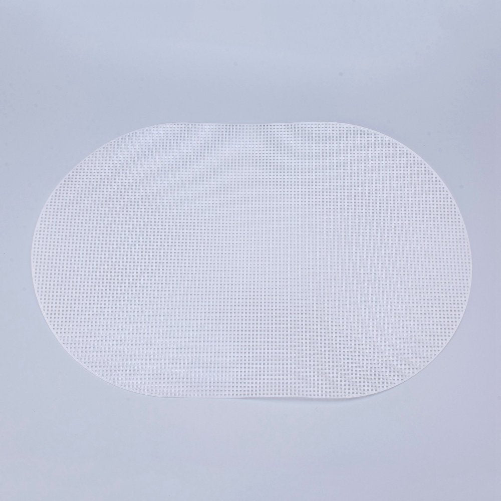 Embroidery Canvas Mesh Plastic Sheets 18x11 Inch (1 Piece) Hole 4x4mm Oval White For Cross Stitching DIY Knitting Crochet Crafts [ac-sewsupp-00006-m4]