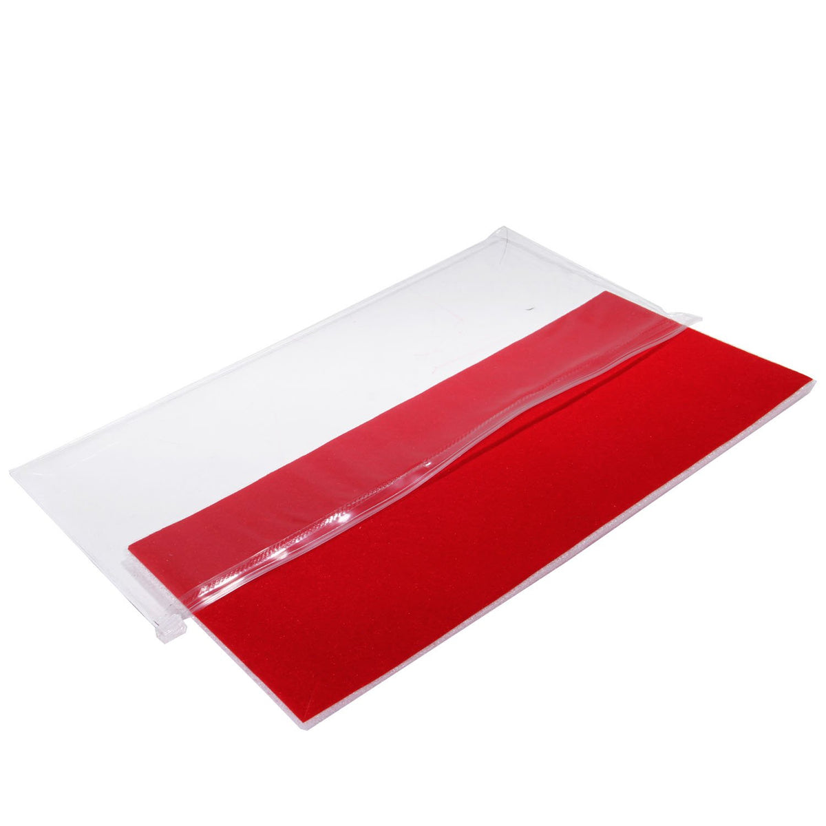 Jewellery Display Packing Zip Pouch With Foam Sheet [12x6 Inch (32x15 CM) [S2]] Rectangle Red (Pack of 5 pieces) [jefs-dispcrdtool-00154-m2]