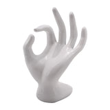 Plaster Of Paris Plastic Finger Ring Bracelet Display Stand Mannequin 17x11cm Hand