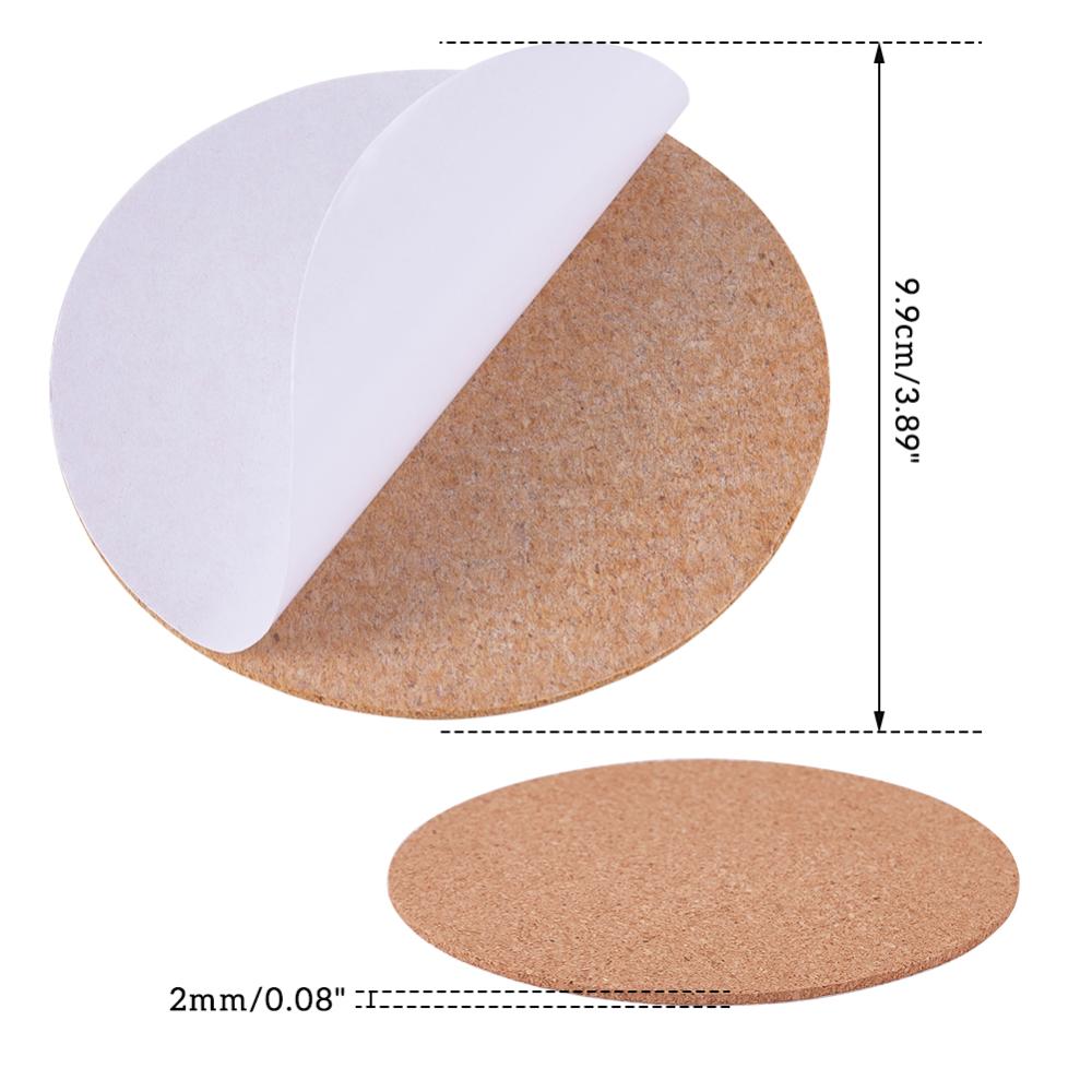 Self Adhesive Cork Stickers 4 Inch Round (2 Pieces) Sheets For DIY Crafts Coaster Utilities Decoration Party [jefs-gnrlcrftsupp-00042-m5]