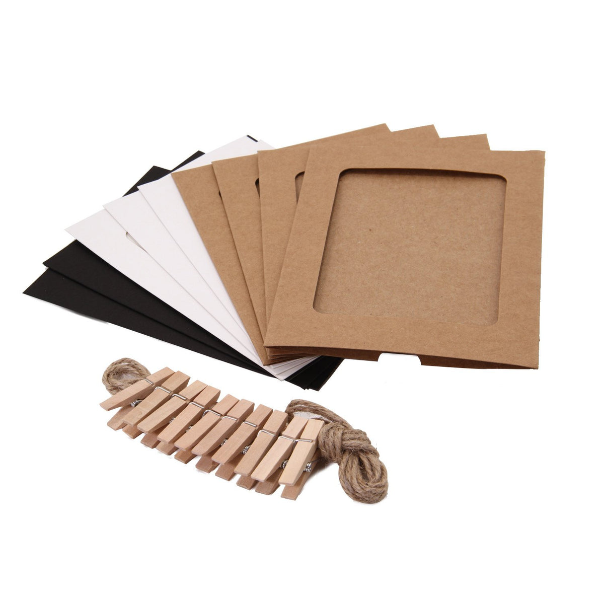 Paper Photo Frames With Thread & Clips [jefs-offcstnry-00039]