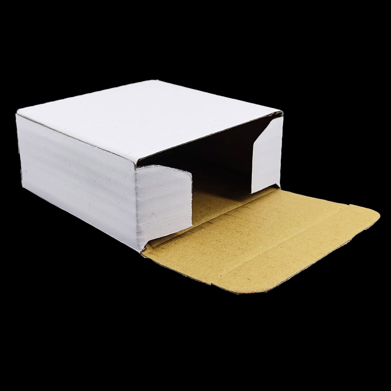 Corrugated Tuck In Small Box 3.5x1.5x3.5 Inch (Pack of 10) White Rectangle For Multipurpose Packaging