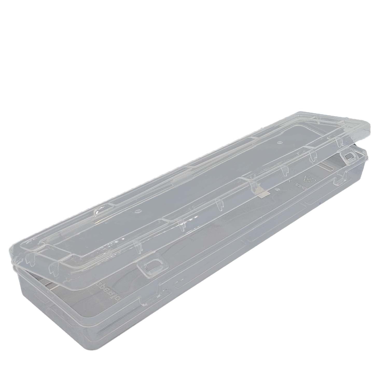 Plastic Box (1 Piece) 32x8x3.75 CM Rectangle For Multipurpose Packing & Storage Transparent Color [jefs-pack-boxnsupp-00006-m18]