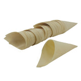 Eco Friendly Small Bamboo Cones (Pack of 10) 7 to 8 CM Long For Food Samples Catering Display Icecream Nuts Pan Beeda Dry Fruits, For Occasions Events Gathering Restaurants [jefs-pack-boxnsupp-00148-m1]