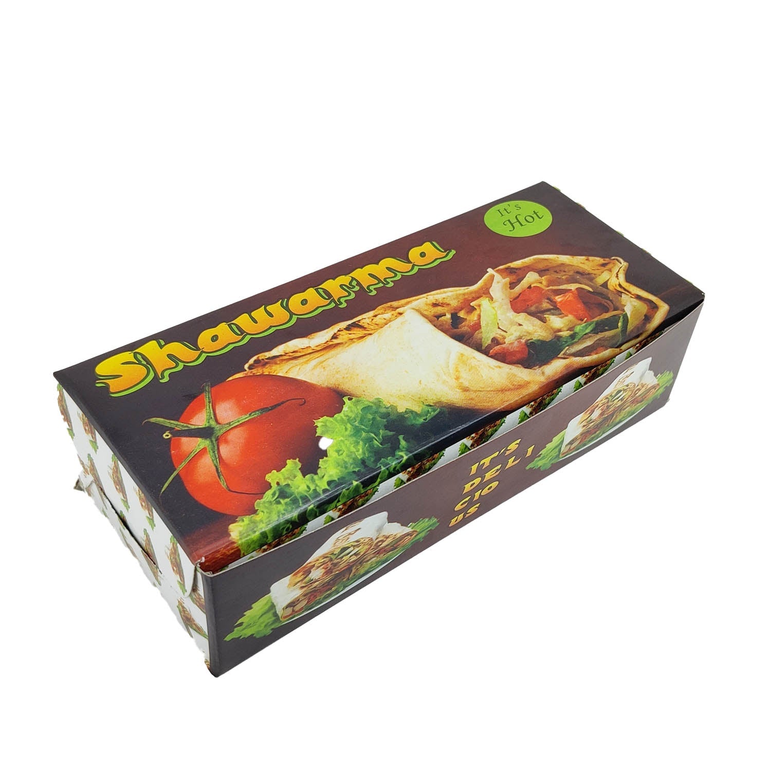 Shawarma Packing Paper Box 17x7x5 CM (Pack of 100) Multipurpose Food Packaging  [bulk-jefs-pack-boxnsupp-00166-m2]