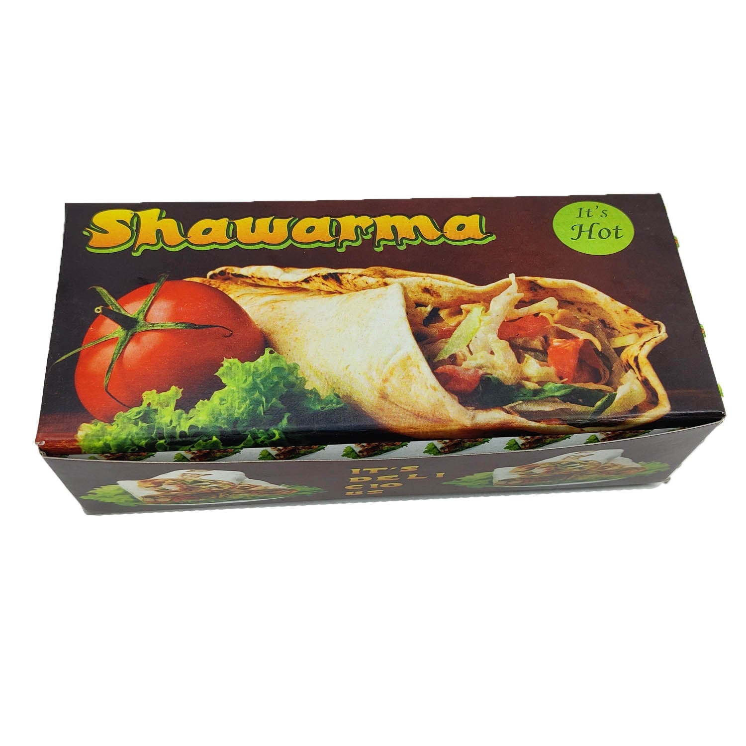 Shawarma Packing Paper Box 17x7x5 CM (Pack of 100) Multipurpose Food Packaging  [bulk-jefs-pack-boxnsupp-00166-m2]