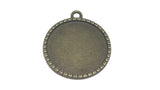 Jewellery Metal Alloy Pendant Base 32x28x2xmm (Holds 25mm Round Embellishments) Round Antique Bronze Color (Pack of 2 pieces) [jefs-pndt-gnrl-00129-m35]